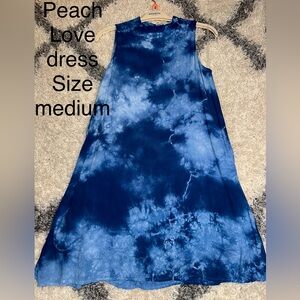 Peach Love California Blue Tie-Dye Dress size medium